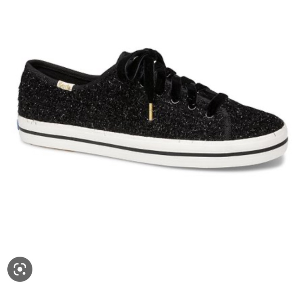 Women's Black Sparkle Lace-Up Sneaker